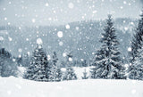 Gray Snow Scene backdrop UK for Christmas GX-1074