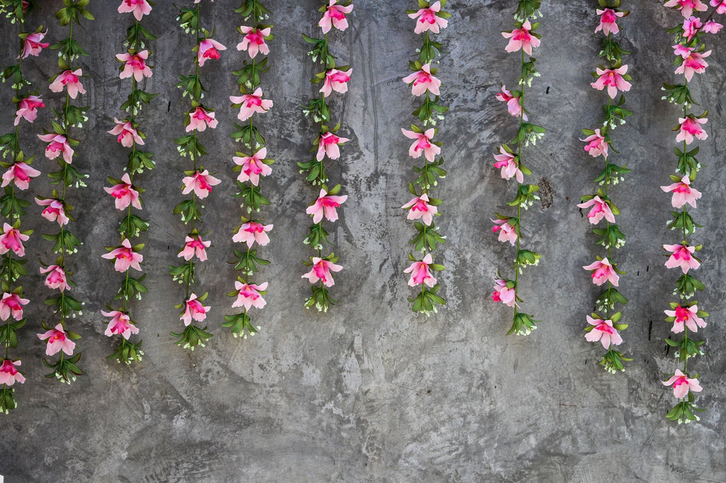 Grunge Brick Wall With Flower Backdrop UK for Photography HJ03614