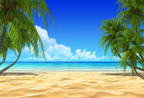 Summer Beach Blue Ocean Sky Backdrop UK HJ03738