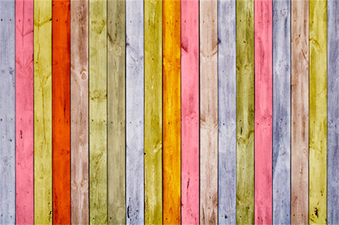 Beautiful Colorful Wood Photo Backdrop UK  for Photography  HJ03817