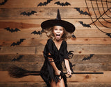 Spider Web  Bat Wood Wall Halloween Backdrop UK for Photography DBD-H19147
