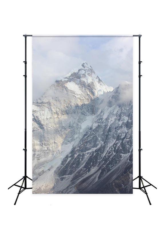 Winter Snow Mountain Photo Booth Backdrop UK  J02812