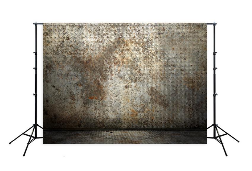 Grunge Rusty Iron Wall Floor Backdrop UK for Studio K-1275