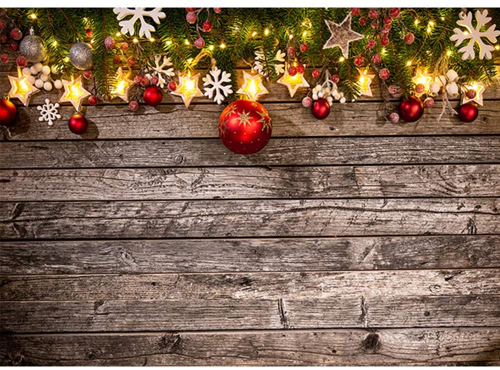 Christmas Decoration Wood  Photo Studio Party Backdrop