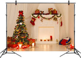Backdrop Christmas Tree Fireplace Backdrop for Decorations