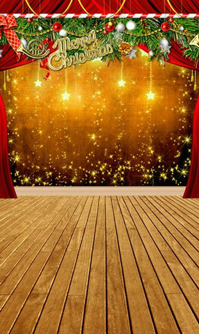 Christmas Lights Red Curtain Photography backdrop UK L-855