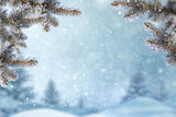 Little Snowflakes Falling from the Christmas Tree Background IBD-19307Snowflakes Blue Wall Christmas Backdrops for Photography DBD-19248