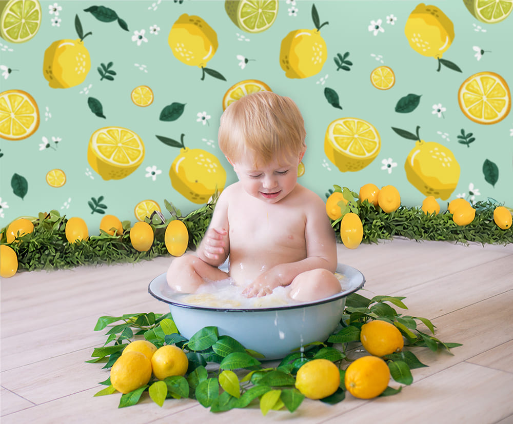 Lemon Green Backdrop for Children Photography UK M-32