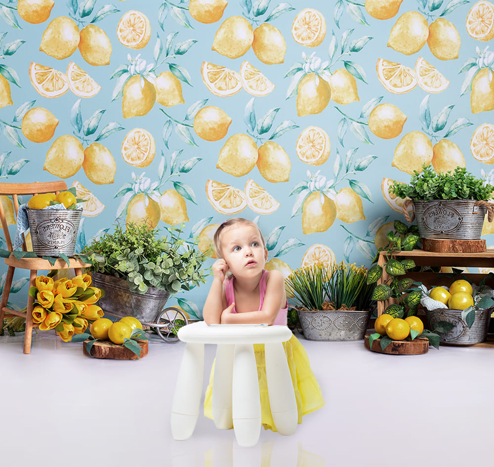 Lemon Plants Decoration Photography Backdrop UK M-34