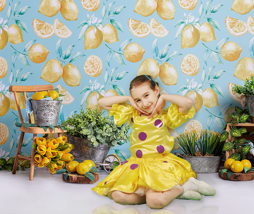 Lemon Plants Decoration Photography Backdrop UK M-34