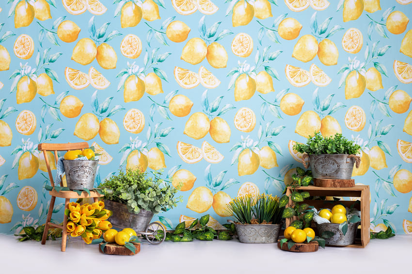 Lemon Plants Decoration Photography Backdrop UK M-34