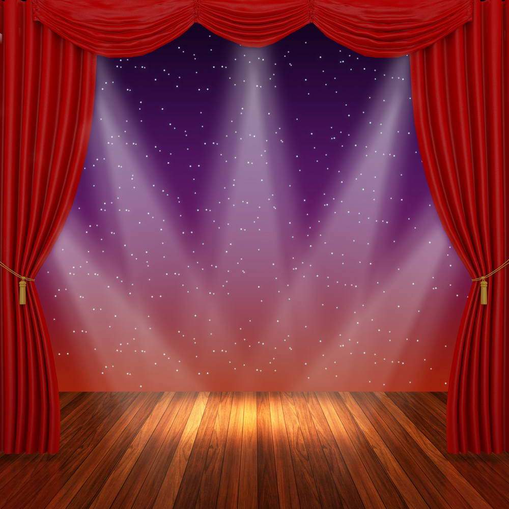 Red Curtain Lighting Stage Backdrops for Photo Booth MR-2261