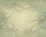 Aqua Background Small Flowers Cluster Round Backdrop for Photography NB-047