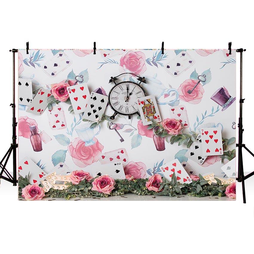 Floral Playing Card  Photo Studio Backdrop for Children NB-187