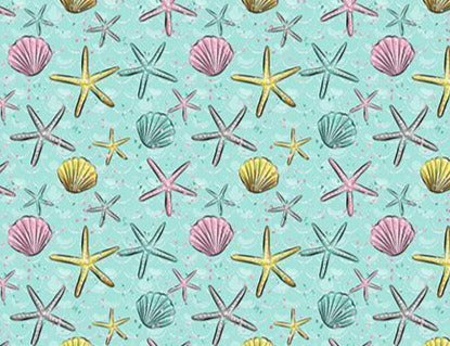 Cartoon Painting Starfish and Shells Newborn Baby Photography Backdrop NB-218