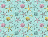 Cartoon Painting Starfish and Shells Newborn Baby Photography Backdrop NB-218