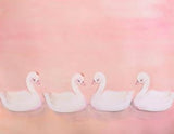 Cartoon White Swan Pink Background for Newborn Photography NB-338