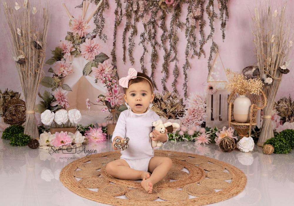 Pink Flower Beautiful Wall Backdrops Newborn for Photography NB-387