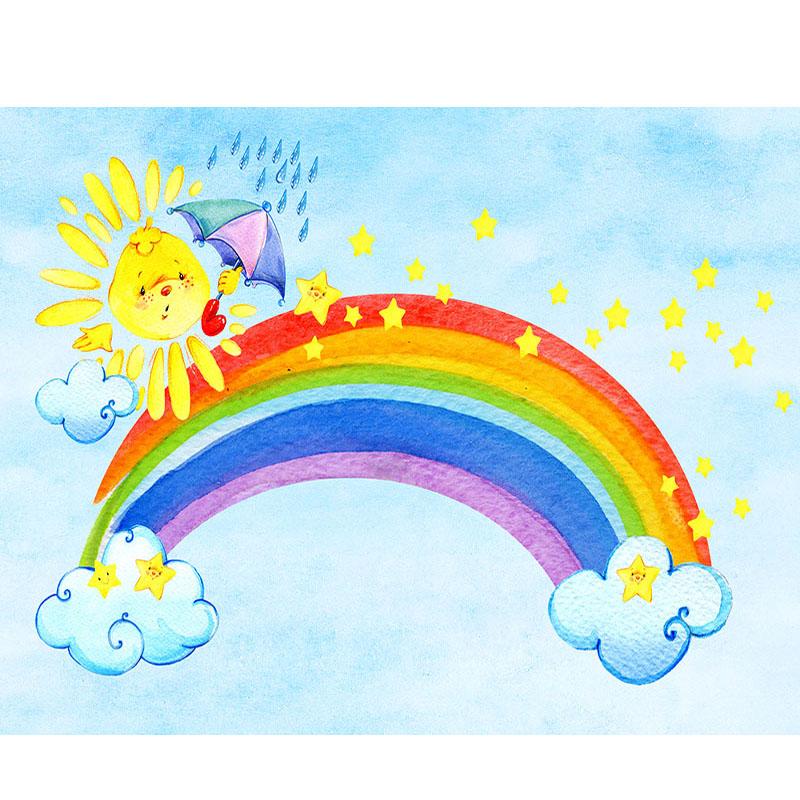 Cute Sun and Rainbow backdrop UK for Newborn Photography NB-397