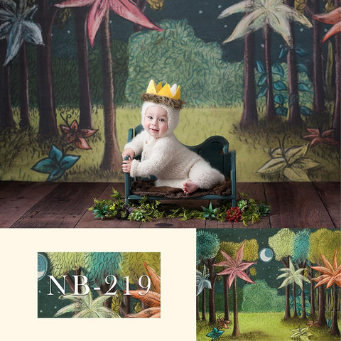 Newborn Baby Jungle Backdrop for Photography UK NB-219