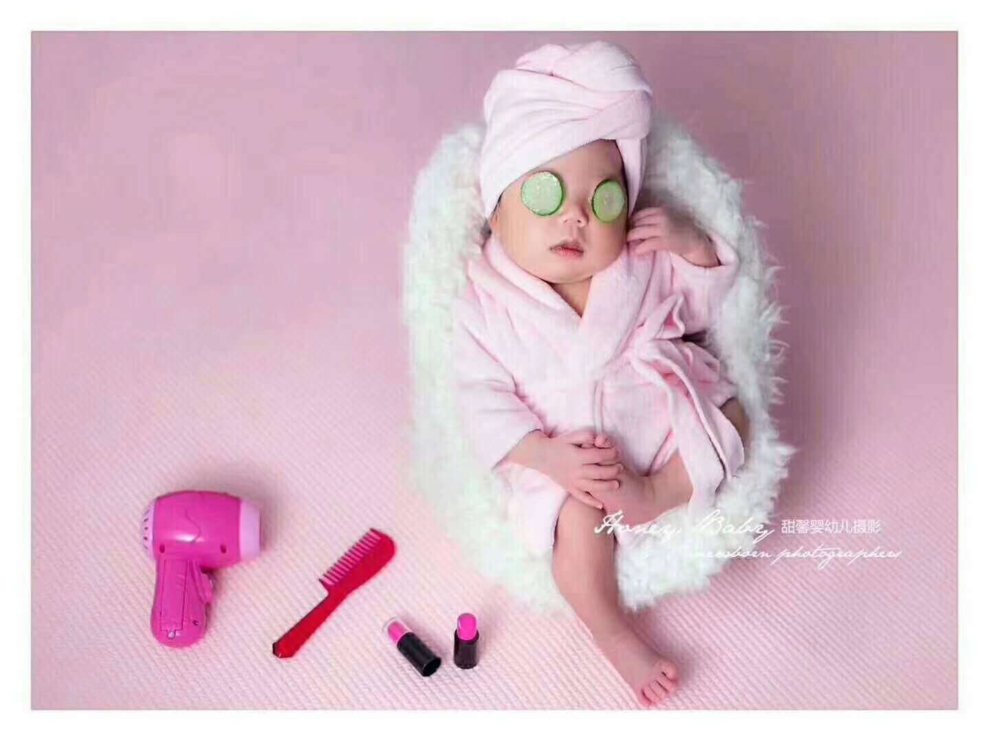 Newborn Bath Towel  with Slippers Baby Photography Props