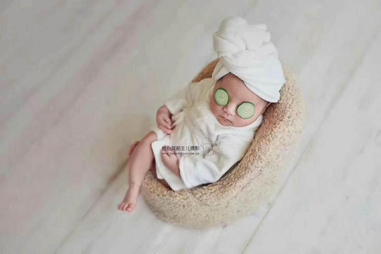 Newborn Bath Towel  with Slippers Baby Photography Props