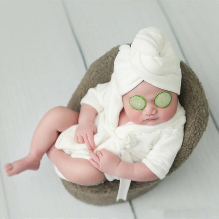 Newborn Bath Towel  with Slippers Baby Photography Props