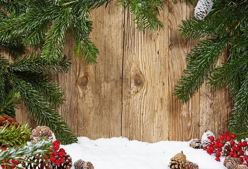 Snow Wood Floor Christmas Photography Backdrops DBD-19319