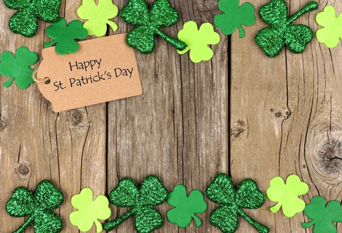 Happy St. Patrick's Day Wood Clover Backdrop G7
