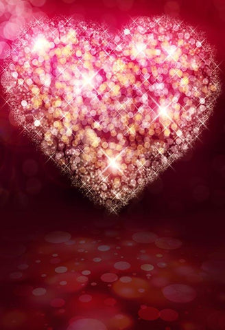 Glittering Valentine's Day  Love Heart Photography Backdrop S-1100
