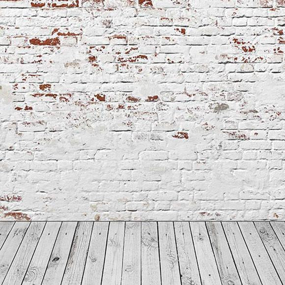 Retro White Brick Wall Photo Studio Backdrop UK S-2968