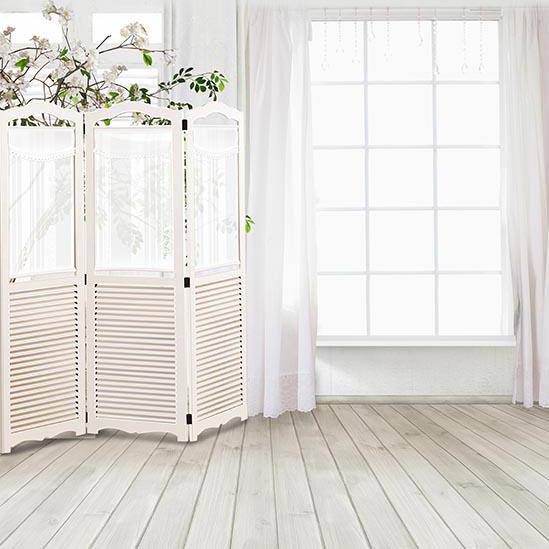 Withe Curtain Window Room Inside Photo Backdrop S-3044