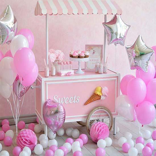 Cake Topper Baby Shower Pink Balloons Photo Backdrop UK  S-3084