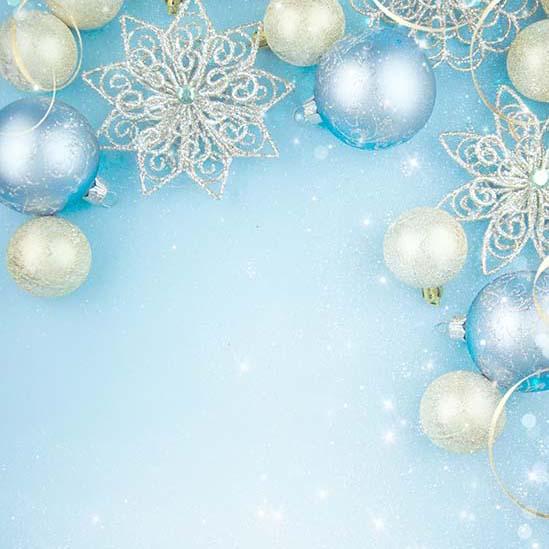 Blue Christmas backdrop UK for Photo Shoot  S-3179