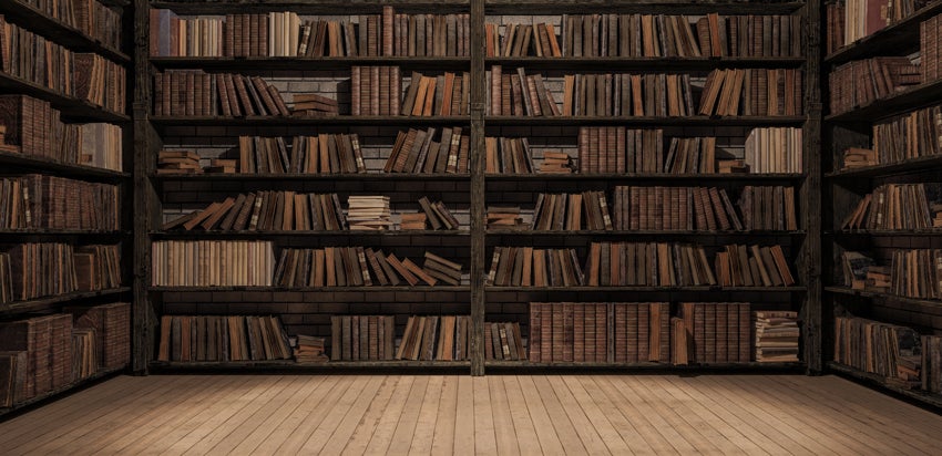 Vintage Books Library Bookshelves Photography Backdrop SH-796