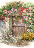 Flowers Wooden Door Decor Backdrop for Photography