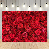 Red Rose Flower Wedding Photography Backdrop