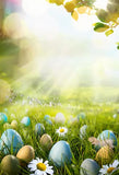 Happy Easter Day Spring Green Grass Easter Eggs Backdrop for Photography SH030