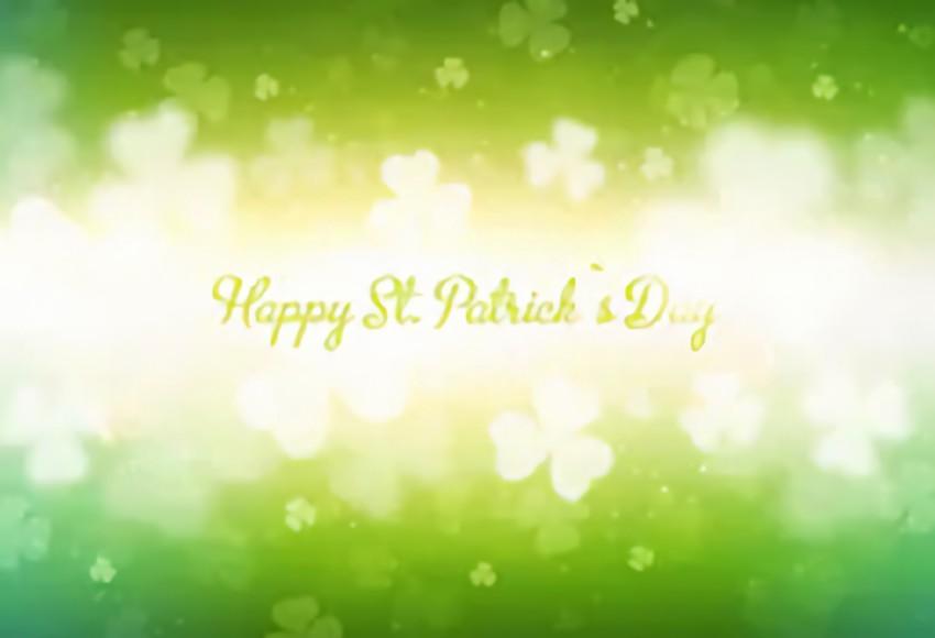 Happy St. Patrick's Day Green Bokeh Photo Studio Backdrop SH161