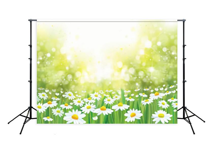 Spring Flowers Green Bokeh Backdrop for Photography SH205