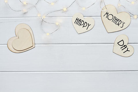 Happy Mother's Day  White Wood Photo Backdrop  SH625