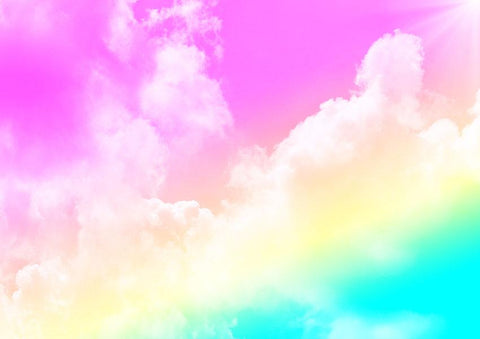 Colorful Pink Blue Clouds Beautiful Sky Backdrop for Studio Photography