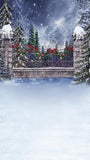 Xmas Decor Ribbon Bell Snow Backdrop UK for Picture  ST-455