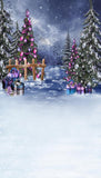 Purple Christmas Lights Tree Gift Photography backdrop UK  ST-459