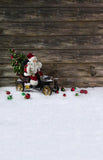 Santa's Gift Black Wood Wall Photography Backdrop UK ST-494