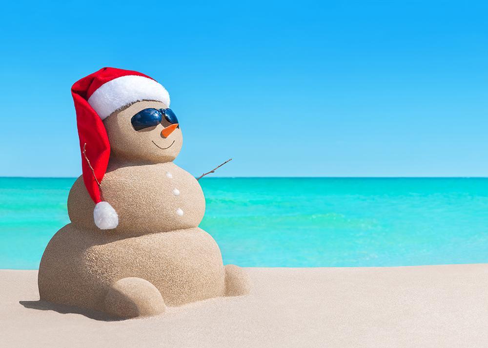 Sand Snowman Sea Summer Beach Backdrops DBD-19394