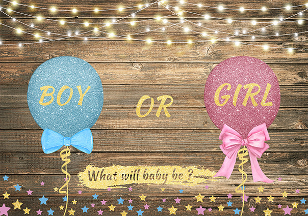 Blue And Pink Bow Gender Reveal Baby Shower Backdrop