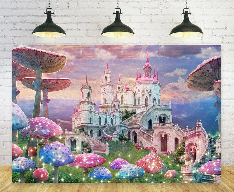 Wonderland Castle Photo Booth Backdrop TKH1588