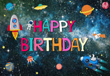 Space Theme  Birthday Party Bakckdrop 