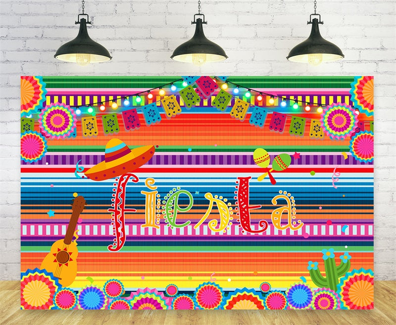 Fiesta Mexican Cinco De Mayo Party Decorations  Backdrop TKH1614